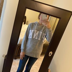 Pink gray hoodie